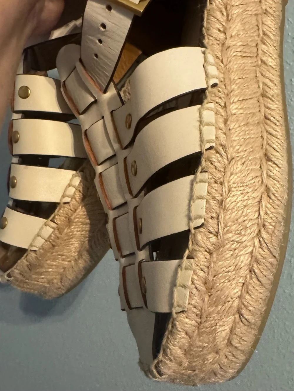Tory Burch Leather Fisherman Espadrille Platform Sandals